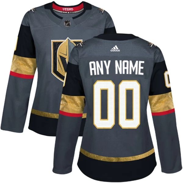 Damen Vegas Golden Knights Trikot Benutzerdefinierte Grau Authentic